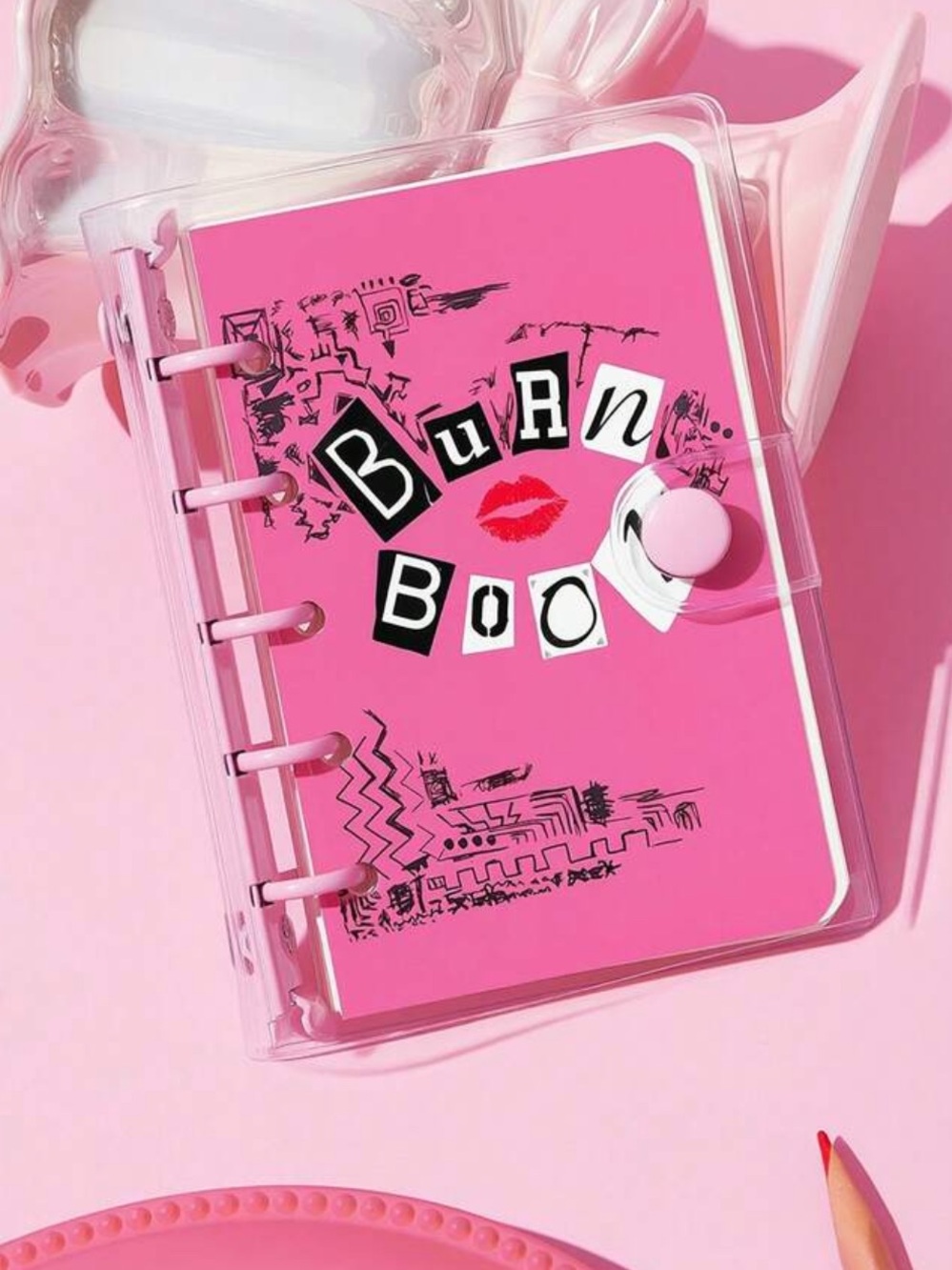 Macy's Pink 'Burn Book' Ring-Bound Notebook